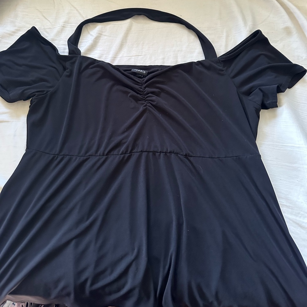 Off the Shoulder peplum dress shirt 3x
